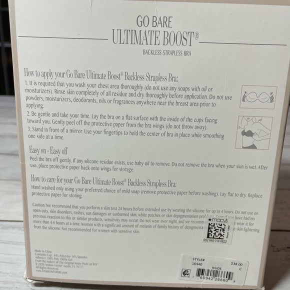 Fashion Forms
Go Bare Ultimate Boost Backless Strapless Push-Up Bra - Picture 7 of 11